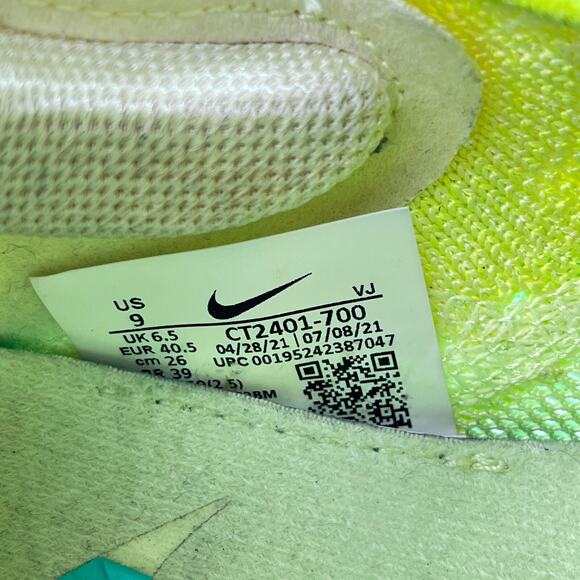 Nike Zoom Fly 4 Bright Yellow Athletic Running Shoes Sneakers Women's Size 9 - Picture 8 of 10